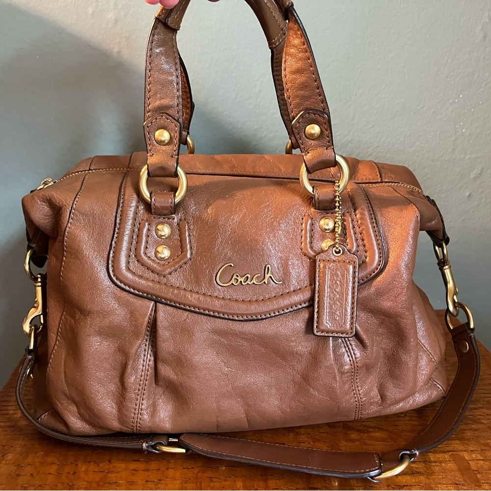 Coach Madison Ashley Satchel Brown/Saddle
